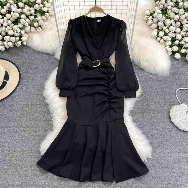 casual dresses 2022 spring and autumn fashion goddess fan ol professional temperament long sleeve pleated v-neck fishtail skirt split hip wr, Black;gray
casual dresses 2022 spring and autumn fashion goddess fan ol professional temperament long sleeve pleated v-neck fishtail skirt split hip wr, Black;gray