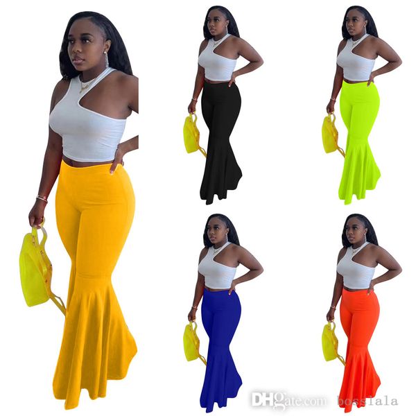 designer womens flared pants summer candy colored cotton clothes fathion solid big trumpet trousers, Black;white
designer womens flared pants summer candy colored cotton clothes fathion solid big trumpet trousers, Black;white