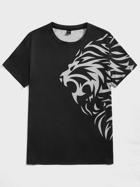 men lion print tee i2hi#, White;black 
men lion print tee i2hi#, White;black