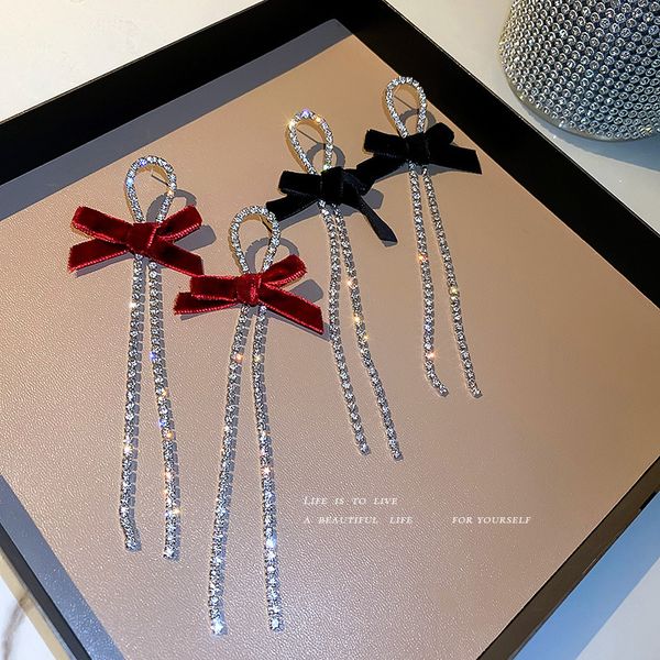 925 silver needle full diamond bow earrings korean ins style long tassel earrings high grade temperament fashion eardrop women, Golden
925 silver needle full diamond bow earrings korean ins style long tassel earrings high grade temperament fashion eardrop women, Golden