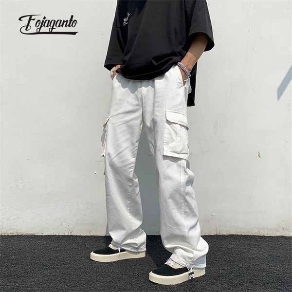fojaganto spring mens cargo pants korean solid color multipockets straight pants hip hop street casual loose trousers male 220704, Black
fojaganto spring mens cargo pants korean solid color multipockets straight pants hip hop street casual loose trousers male 220704, Black