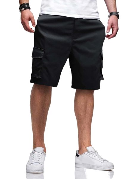 men flap pocket cargo shorts 05de#, White;black
