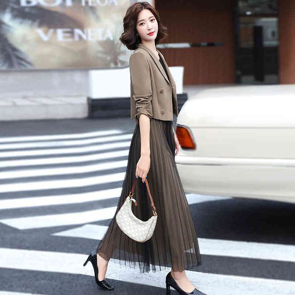 casual dresses dress women's early spring dress 2022 fashion trend mesh suit two-piece skirt dbp3, Black;gray
casual dresses dress women's early spring dress 2022 fashion trend mesh suit two-piece skirt dbp3, Black;gray