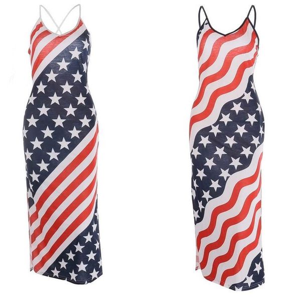 us flag split maxi long dresses for women ladies summer backless cross strap wave striped printed skirt suspender dress beach costumes indep, White
us flag split maxi long dresses for women ladies summer backless cross strap wave striped printed skirt suspender dress beach costumes indep, White