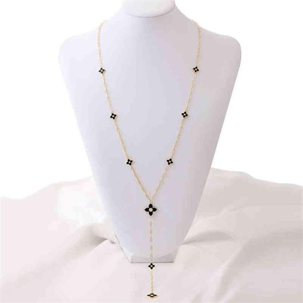 oyb new korean fashion four-leaf clover long necklace pendant chain women's color flower sweater jewelry3034, Silver
oyb new korean fashion four-leaf clover long necklace pendant chain women's color flower sweater jewelry3034, Silver