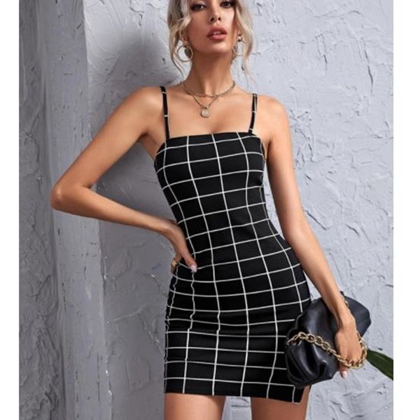 retro plaid spaghetti strap bodycon mini dresses women casual party short fashion backless vestido 220613, Black;gray
retro plaid spaghetti strap bodycon mini dresses women casual party short fashion backless vestido 220613, Black;gray