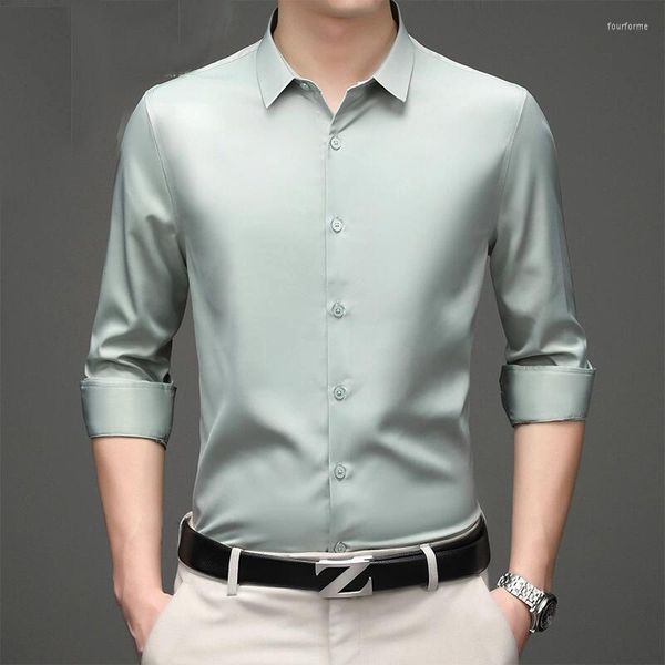 men's casual shirts green men 2022 long sleeve satin mens shirt slim business work camisas non iron solid chemise homme 26 colors, White;black
men's casual shirts green men 2022 long sleeve satin mens shirt slim business work camisas non iron solid chemise homme 26 colors, White;black
