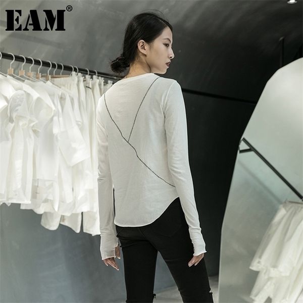 women black line split joint temperament tshirt new round neck long sleeve fashion spring autumn 2021 1da905 210311, White
women black line split joint temperament tshirt new round neck long sleeve fashion spring autumn 2021 1da905 210311, White