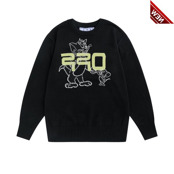 50% off discount 2022 autumn winter new off co bred cartoon cat mouse knitted sweater for men and women, Black
50% off discount 2022 autumn winter new off co bred cartoon cat mouse knitted sweater for men and women, Black