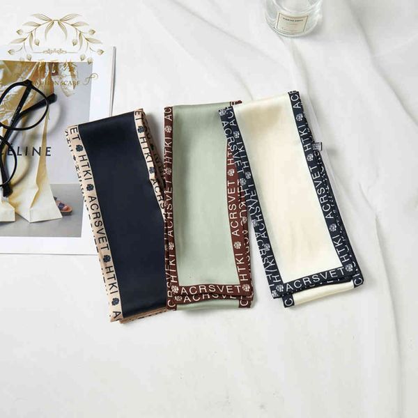 korean dongdamen temperament letter french long flat angle silky scarf women's binding hair ribbon hair accessories, Blue;gray
korean dongdamen temperament letter french long flat angle silky scarf women's binding hair ribbon hair accessories, Blue;gray