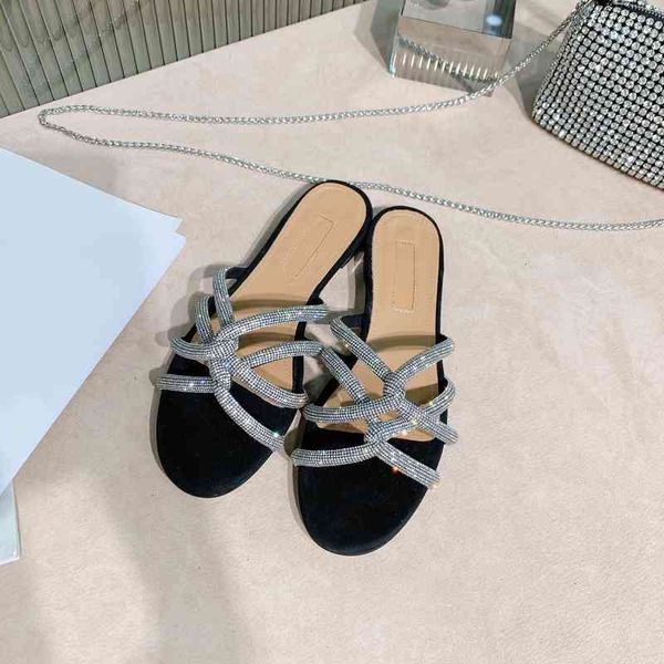women's and children's slippers suede summer shoes women's open toe slippers crystal decorative series, Black
women's and children's slippers suede summer shoes women's open toe slippers crystal decorative series, Black