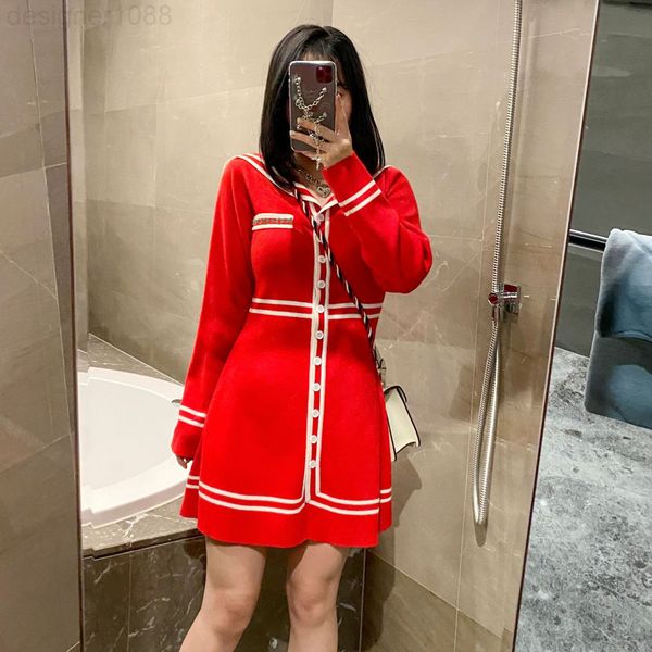 casual dresses designer 2022 spring and autumn g family's same xiaoxiang navy collar, slim waist, medium long knitted dress e4ou, Black;gray
casual dresses designer 2022 spring and autumn g family's same xiaoxiang navy collar, slim waist, medium long knitted dress e4ou, Black;gray