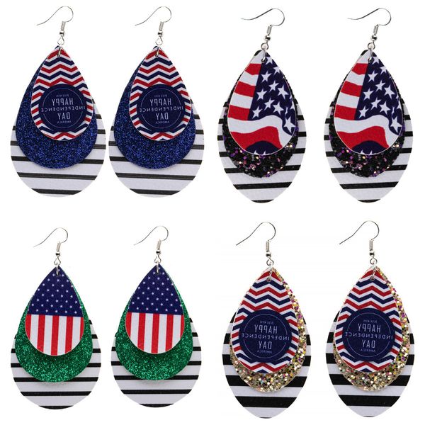 s2878 fashion jewelry independence day pu leather earrings glitter multi-layer faux leather earrings, Silver
s2878 fashion jewelry independence day pu leather earrings glitter multi-layer faux leather earrings, Silver