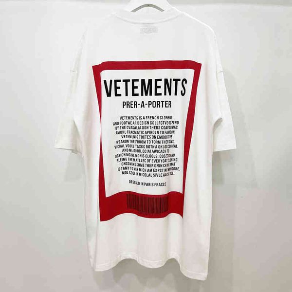 events 2022ss large red lettered print on the back oversize men's and women's short sleeved t-shirt, White;black