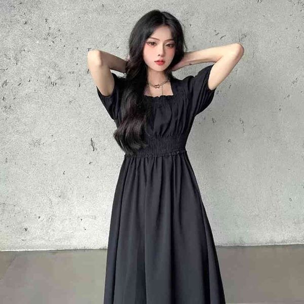 casual dresses 2022 summer hepburn style small black skirt french square neck bubble sleeve man aging thin dress yk3z, Black;gray
casual dresses 2022 summer hepburn style small black skirt french square neck bubble sleeve man aging thin dress yk3z, Black;gray