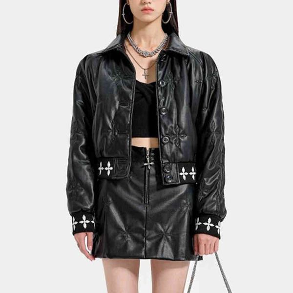 high-quality women's clothing independent designer brand smfk zovo garden flying jacket short pu leather artificial lambskin cotton jac, Black;brown
high-quality women's clothing independent designer brand smfk zovo garden flying jacket short pu leather artificial lambskin cotton jac, Black;brown