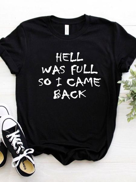 hell was full so i came letter print t shirt women short sleeve o neck loose summer tee clothes, White
hell was full so i came letter print t shirt women short sleeve o neck loose summer tee clothes, White