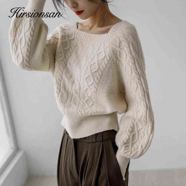hirsionsan square neck short sweater women elegant chic casual knitted pullovers autumn kore t220824, White;black
hirsionsan square neck short sweater women elegant chic casual knitted pullovers autumn kore t220824, White;black