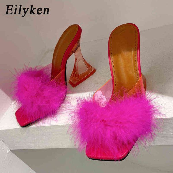 eilyken woman feather transparent strange high heels fur slippers sandals women peep toe mules lady pumps slides size 35 41, Black
eilyken woman feather transparent strange high heels fur slippers sandals women peep toe mules lady pumps slides size 35 41, Black