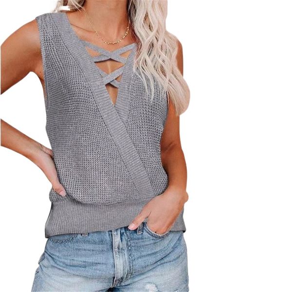 2022 spring and summer new cross-border european and american waffle deep v-neck dew two-sided wear women's vest t-shirt sweater p4ge#, White
2022 spring and summer new cross-border european and american waffle deep v-neck dew two-sided wear women's vest t-shirt sweater p4ge#, White