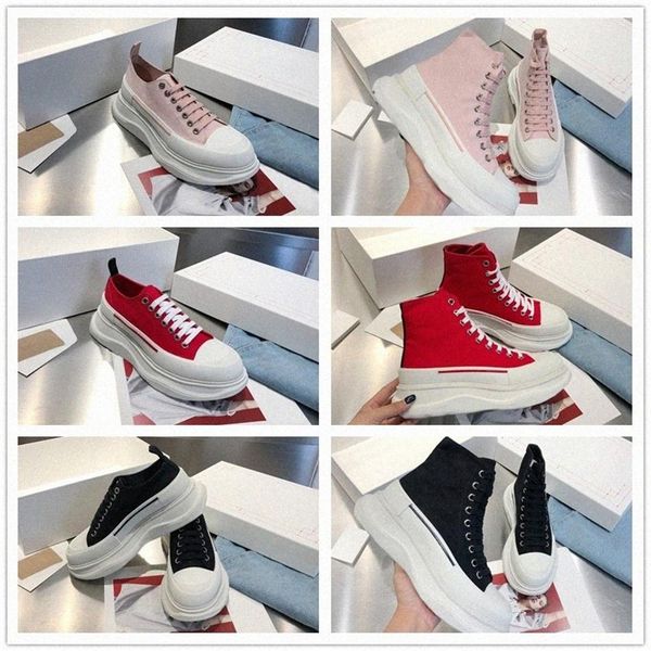 designer boots fashion mc queen tread slick canvas sneaker arrivals platform shoes high triple white royal pale pink red women cas231z, Black
designer boots fashion mc queen tread slick canvas sneaker arrivals platform shoes high triple white royal pale pink red women cas231z, Black