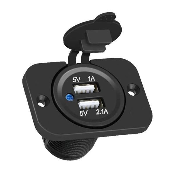 

3.1a 4.2a dual usb charger socket panel 12-24v waterproof power outlet adapter with blue led light for car boat marine