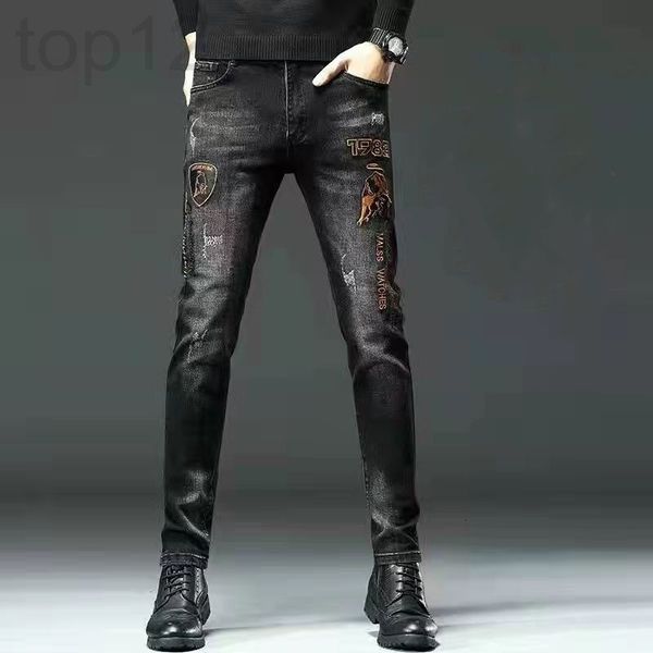 men's jeans designer high end jeans men's spring and autumn 2022 new slim fit small foot embroidery elastic casual pants qich, Blue
men's jeans designer high end jeans men's spring and autumn 2022 new slim fit small foot embroidery elastic casual pants qich, Blue