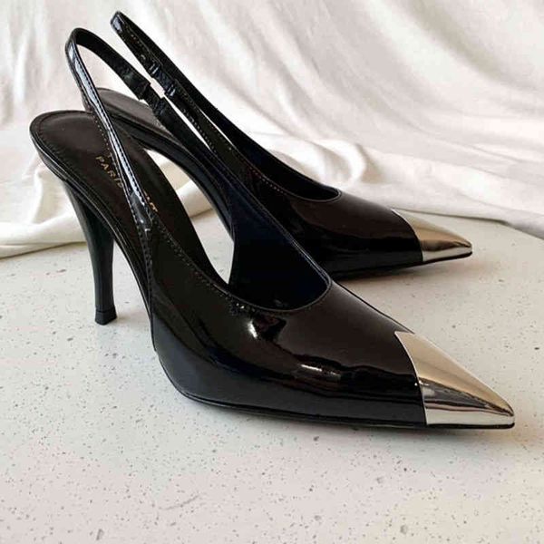 sandals caiying same spring elegant metal pointed head high thin heel baotou back trip sandals women 8tl0, Black
sandals caiying same spring elegant metal pointed head high thin heel baotou back trip sandals women 8tl0, Black