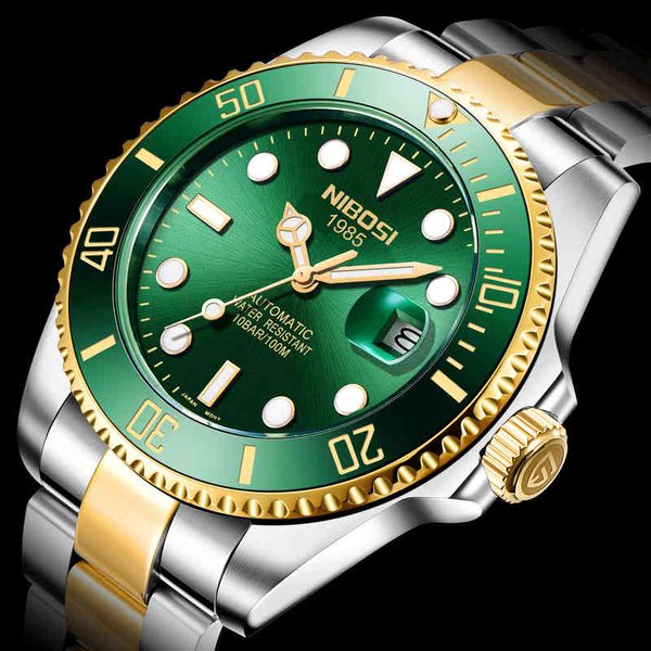 watches jewelrynibosi automatic men's mechanical watch green water ghost waterproof luminous calendar steel strap 2395, Slivery;brown
watches jewelrynibosi automatic men's mechanical watch green water ghost waterproof luminous calendar steel strap 2395, Slivery;brown