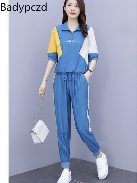 active sets badypczd sportswear women summer fashion slim tracksuit korean style leisure twopiece sports set jogging suit 220826
active sets badypczd sportswear women summer fashion slim tracksuit korean style leisure twopiece sports set jogging suit 220826