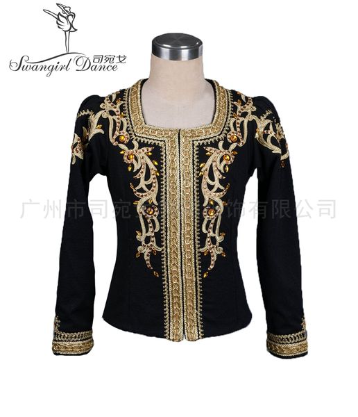 black gold man ballet comeptition stage ourwear costume men boys professional ballet dance jacket bm0001, Black;red
black gold man ballet comeptition stage ourwear costume men boys professional ballet dance jacket bm0001, Black;red