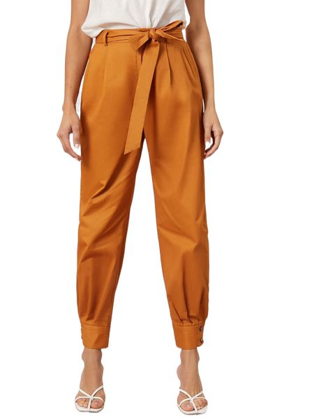 high waist button hem belted pants e4gt#, Black;white 
high waist button hem belted pants e4gt#, Black;white