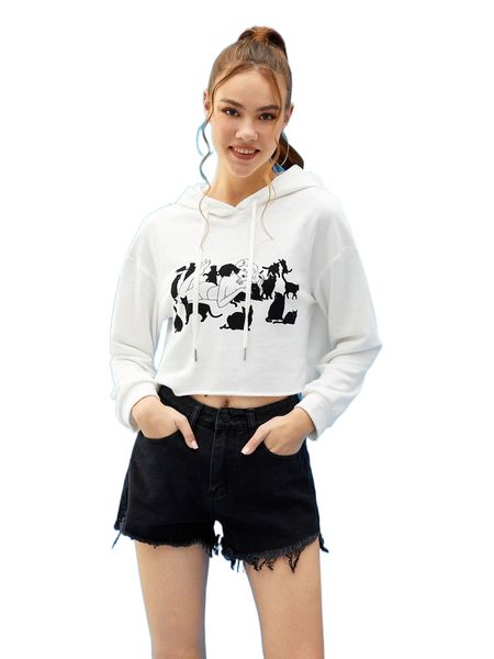 x sivan karim figure graphic drawstring hoodie 23f0#, Black
x sivan karim figure graphic drawstring hoodie 23f0#, Black