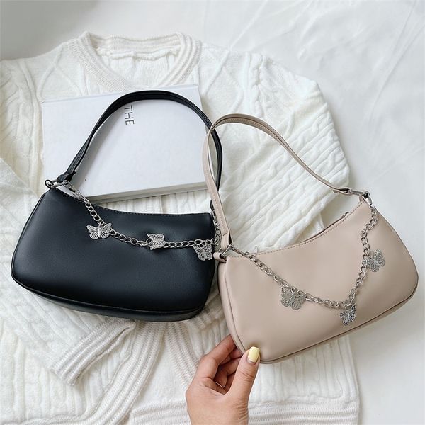 fashion women chain shoulder underarm bags casual ladies pure color small s handbags elegant pu leather 220707
fashion women chain shoulder underarm bags casual ladies pure color small s handbags elegant pu leather 220707