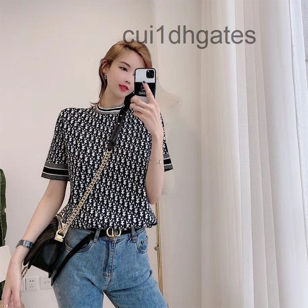 2022 designer di or t shirt and tees dress early spring 2022 new all over print knitted short women's summer jacquard letter round neck, White
2022 designer di or t shirt and tees dress early spring 2022 new all over print knitted short women's summer jacquard letter round neck, White