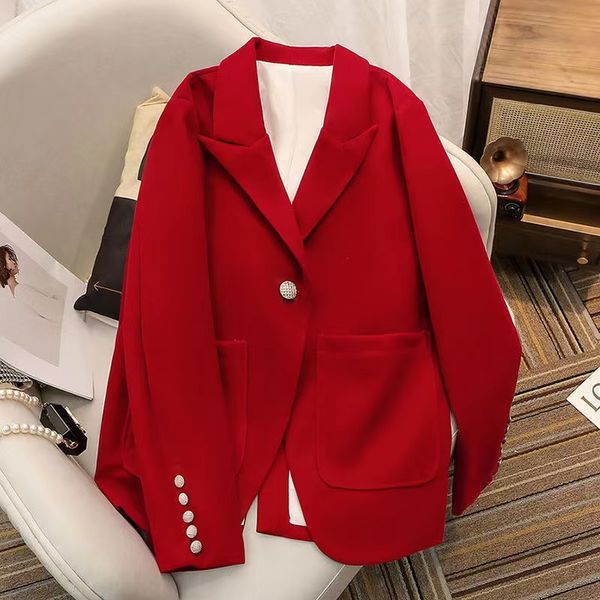 t506 womens suits & blazers tide brand high-quality retro fashion designer stylish red pocket series suit jacket slim plus size, White;black
t506 womens suits & blazers tide brand high-quality retro fashion designer stylish red pocket series suit jacket slim plus size, White;black