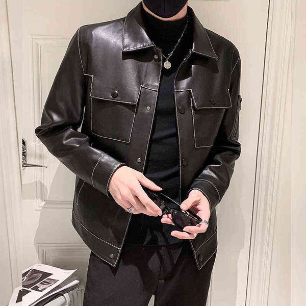faux leather cargo jackets for men streetwear lapel button-up hip hop blouson cuir homme bomber classic male leather coats t220728, Black
faux leather cargo jackets for men streetwear lapel button-up hip hop blouson cuir homme bomber classic male leather coats t220728, Black