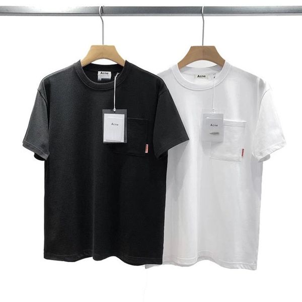 high-acne summer new t-shirt european and american men's simple solid color pullover pocket stitching short-sleeved cotton bottoming sh, White;black
high-acne summer new t-shirt european and american men's simple solid color pullover pocket stitching short-sleeved cotton bottoming sh, White;black