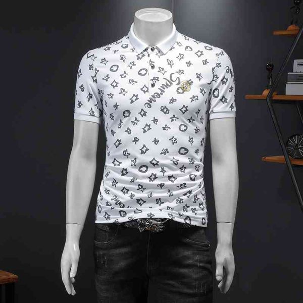 2022 summer new alphabet print short sleeve polo men's fashion business casual large t-shirt, White;black
2022 summer new alphabet print short sleeve polo men's fashion business casual large t-shirt, White;black