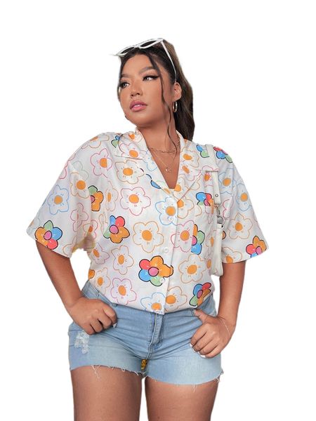 plus floral print drop shoulder blouse j8br#, Black
plus floral print drop shoulder blouse j8br#, Black