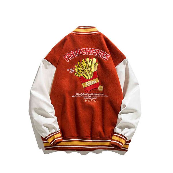 city fanpin 2021 autumn new three color baseball suit french fries embroidered men's casual coat spring and wear, Black
city fanpin 2021 autumn new three color baseball suit french fries embroidered men's casual coat spring and wear, Black