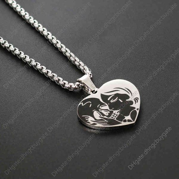 fashion mirror titanium steel love necklace punk hip hop stainless death skull male and female couple, Silver
fashion mirror titanium steel love necklace punk hip hop stainless death skull male and female couple, Silver