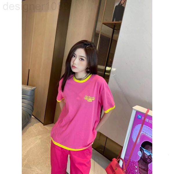 women's t-shirt designer spring and summer new color contrast stitching casual short sleeve dream sweet loose version essential piece b, White
women's t-shirt designer spring and summer new color contrast stitching casual short sleeve dream sweet loose version essential piece b, White
