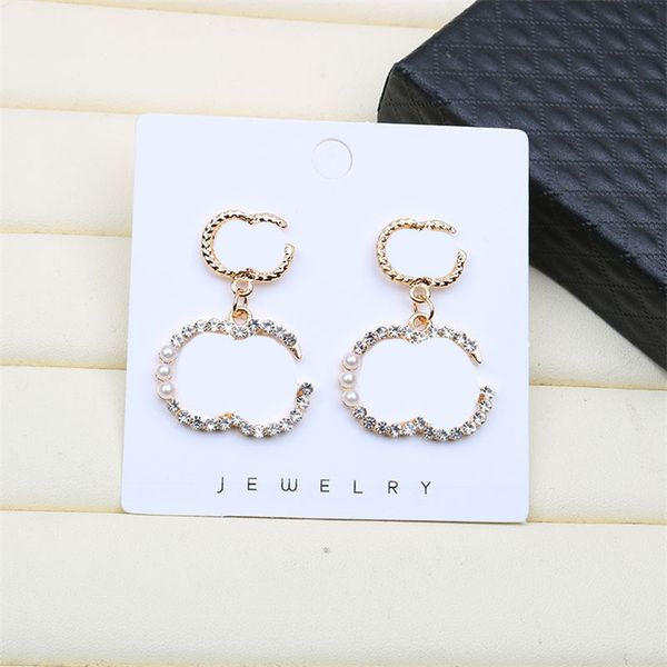 pearl letter pendant earrings double letter designer charm studs women personalized diamond eardrops wholesale, Golden
pearl letter pendant earrings double letter designer charm studs women personalized diamond eardrops wholesale, Golden