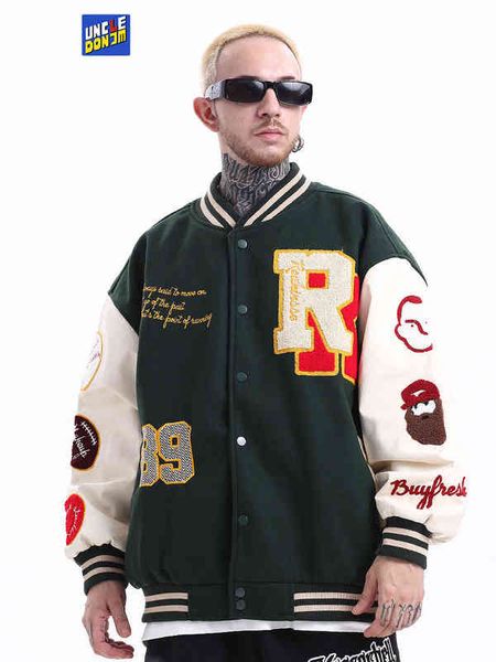 jackets uncledonjm techwear for men embroidery varsity jacket coats men streetwear korean fashion winter jacket men t220728, Black;brown
jackets uncledonjm techwear for men embroidery varsity jacket coats men streetwear korean fashion winter jacket men t220728, Black;brown
