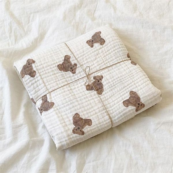 bear print baby blankets born muslin cotton gauze swaddle wrap bedding infant girls boys sleeping blanket babies accessories 220816
bear print baby blankets born muslin cotton gauze swaddle wrap bedding infant girls boys sleeping blanket babies accessories 220816