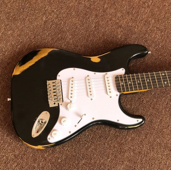 custom shop electric guitar 6 strings rosewood fingerboard gitaar relics by hands black color guitarra
custom shop electric guitar 6 strings rosewood fingerboard gitaar relics by hands black color guitarra