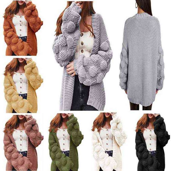 women's oversized cardigan knitted cute thick sweater long pommel, White;black
women's oversized cardigan knitted cute thick sweater long pommel, White;black