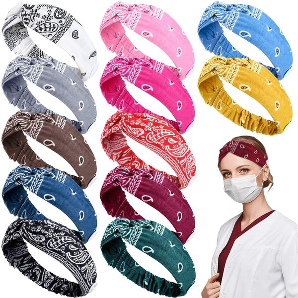 headbands button elastic boho paisley wide bandana head wrap vintage print hair band for women girls accessories amvbw, Silver
headbands button elastic boho paisley wide bandana head wrap vintage print hair band for women girls accessories amvbw, Silver