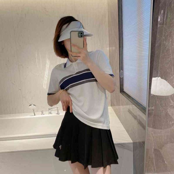 summer new striped letter jacquard color matching casual knitted polo shirt short sleeve t-shirt women's, White
summer new striped letter jacquard color matching casual knitted polo shirt short sleeve t-shirt women's, White